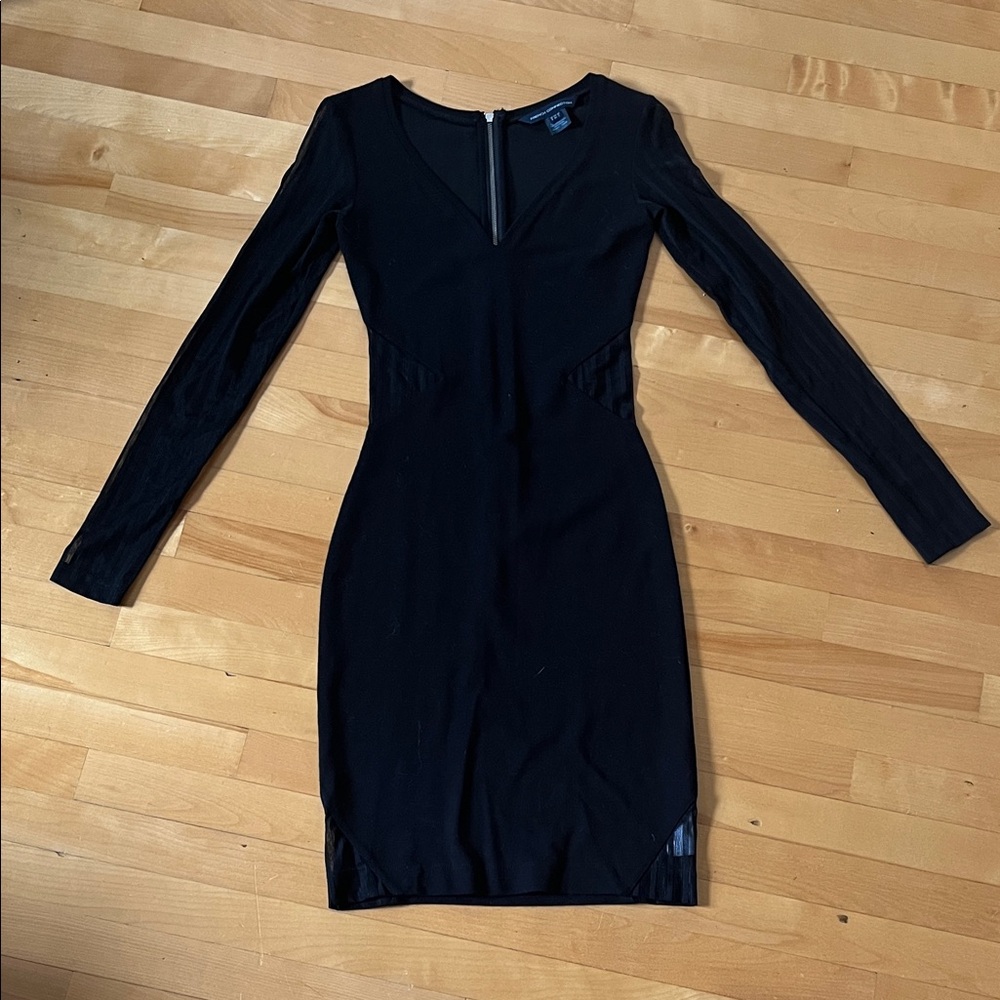 French Connection Black Long Sleeve Dress